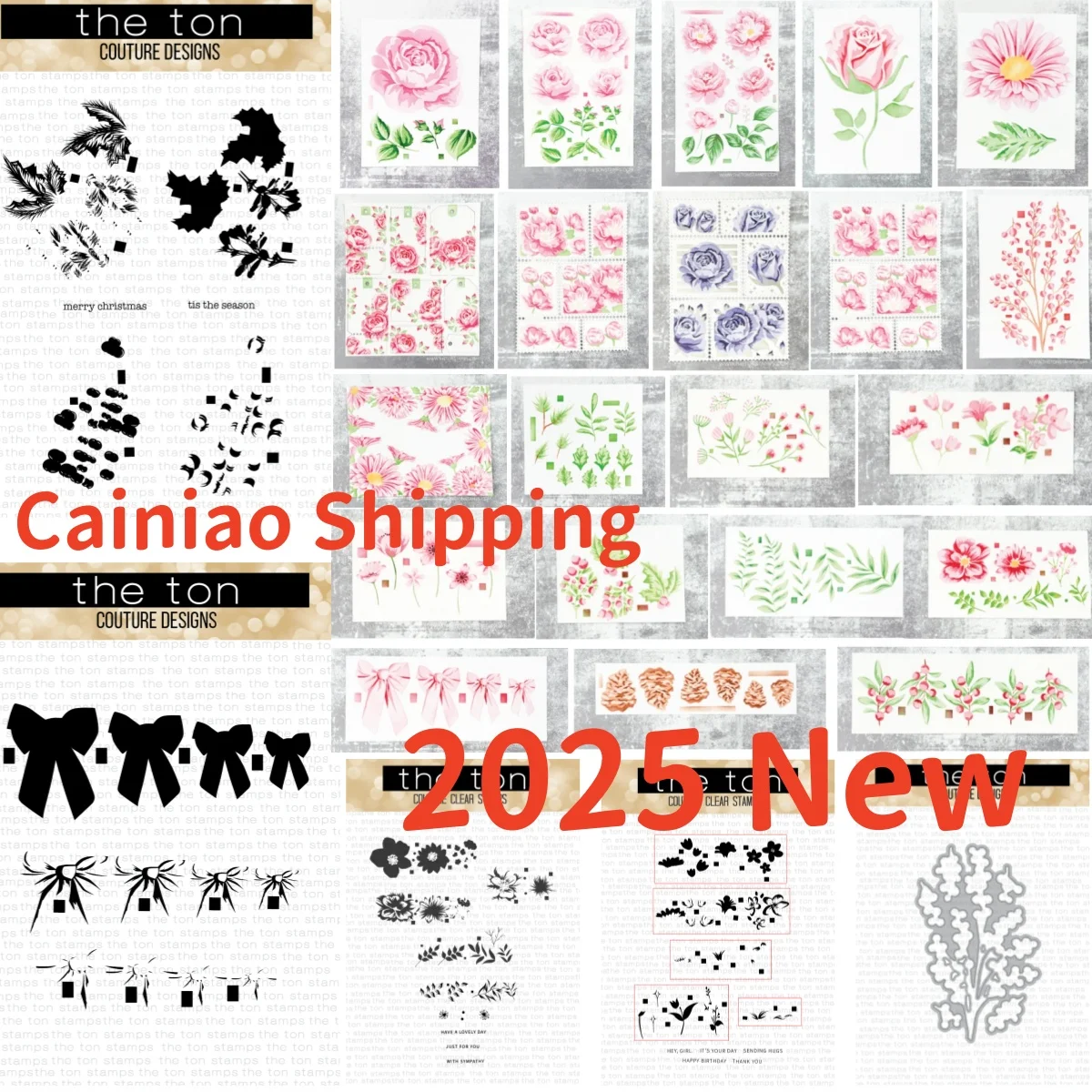 Rose Garden Daisy Border Christmas Metal Cutting Dies Clear Stamps Stencil for DIY Making Card Scrapbook Embossed Paper Album