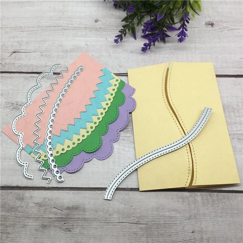 Wave Border Metal Cutting Dies Stencils Die Cut for DIY Scrapbooking Album Paper Card Embossing
