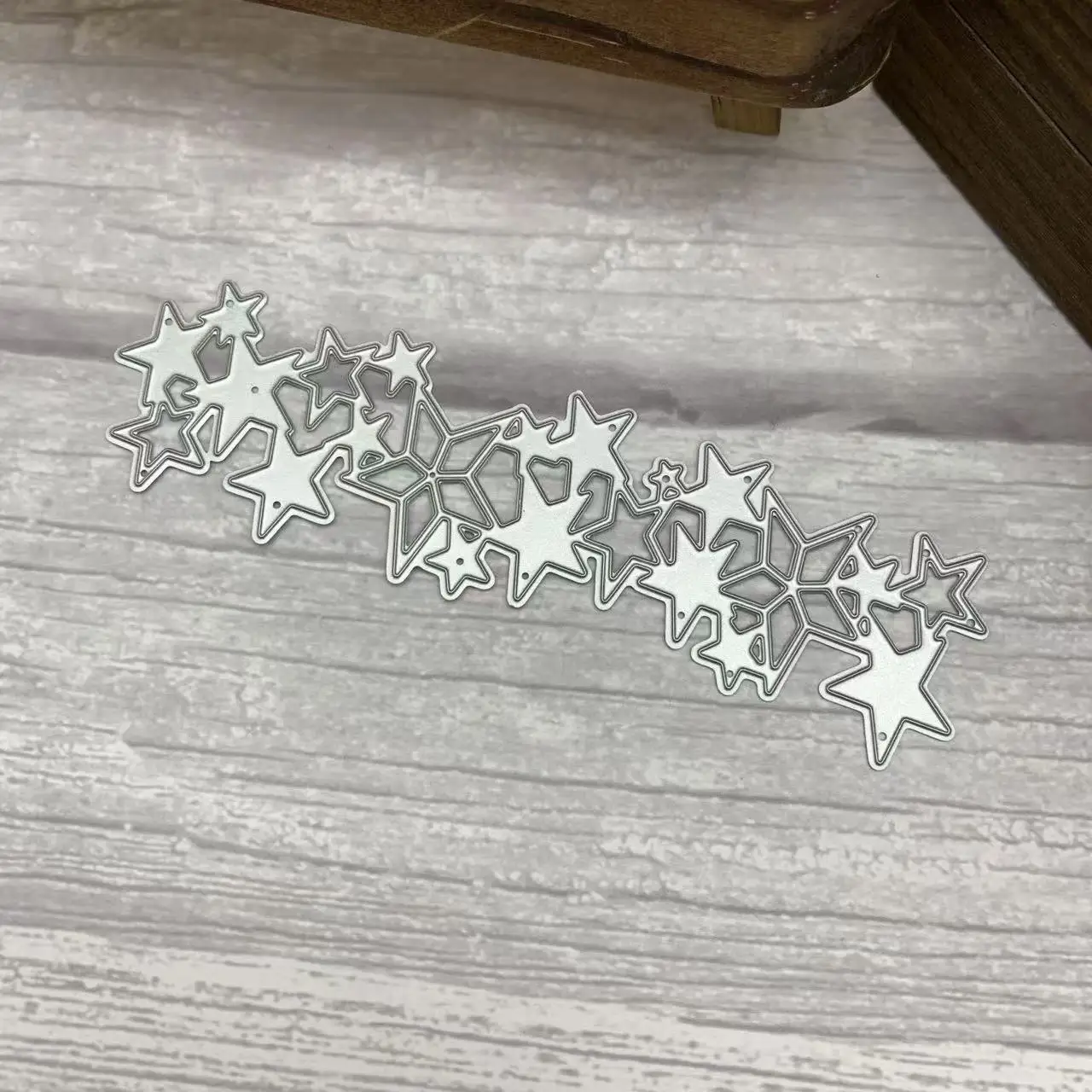 Scattered Star Long Lace Border Metal Cutting Dies Starry Decor DIY Scrapbooking Album Card Craft Dies