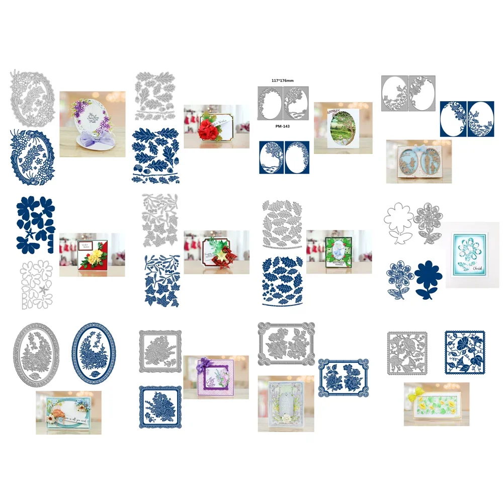Classical Flowers Leaf Lace Border Christmas Metal Cutting Dies Paper Mold Dies Scrapbooking Bricolage Creatif No Stamps