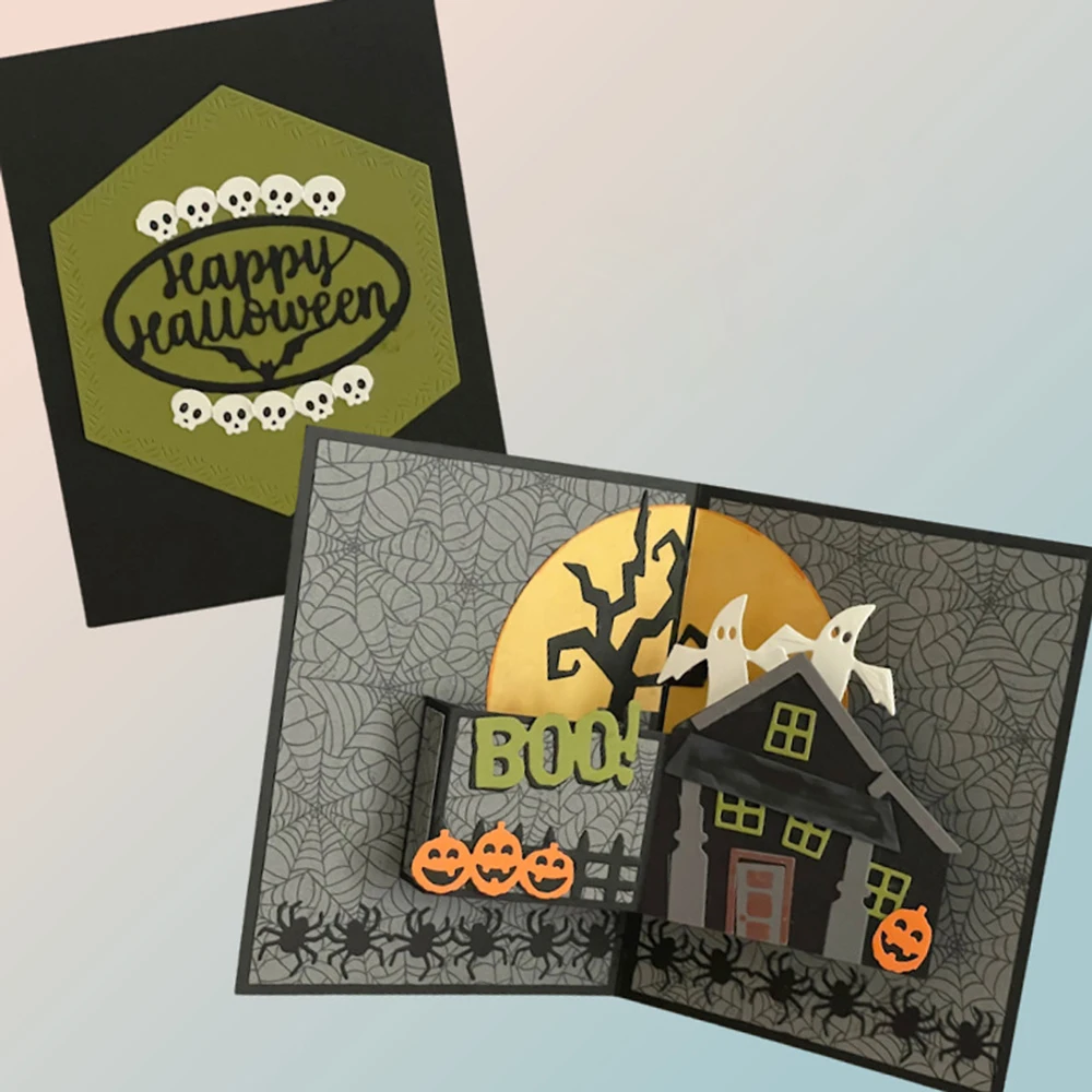 Halloween Pumpkin Spider Bats Border Metal Cutting Dies DIY Card Album Making Scrapbooking Crafts Stencil New 2023