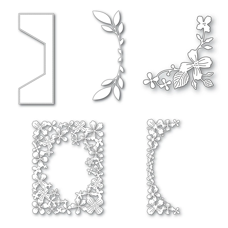 Flower Border Frame Metal Cutting Dies for New Arrivals 2022 Scrapbooking Animals Frame Card Craft Supplies No Stamp