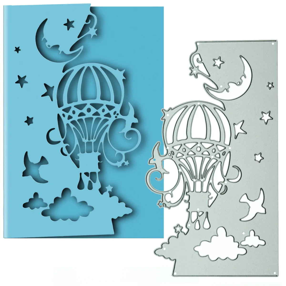 For Card Border Edge Die Cuts Hot Air Balloon Pattern Paper Cutting Punch Stencil Clipart Postcard Scrapbooking Decorating