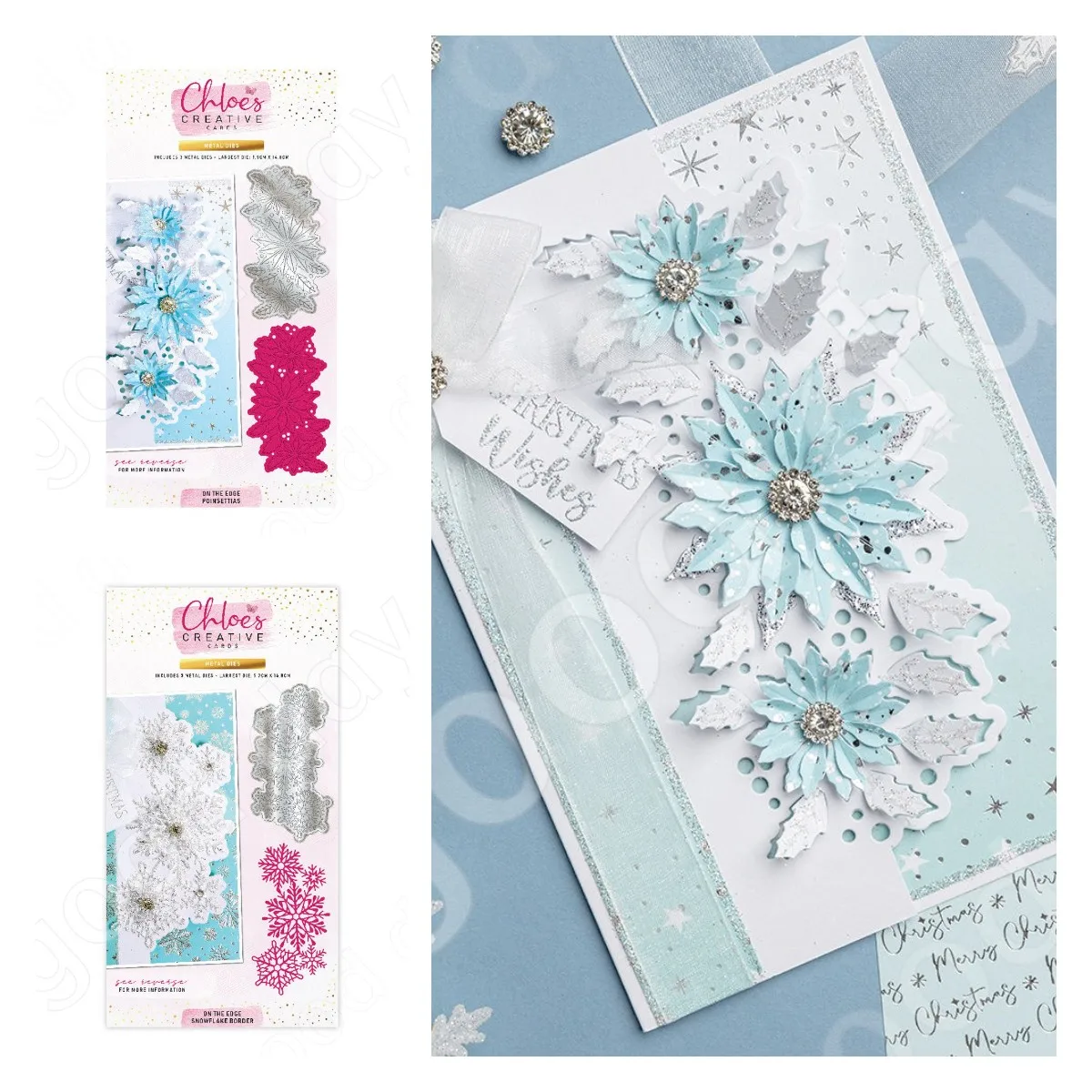 Yipin Red Snowflake Border Metal Cutting Dies for DIY Holiday Greeting Cards Handmade Scrapbooking Calendar Decoration