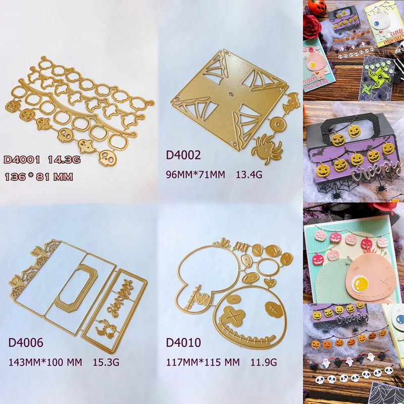 Halloween Metal Cutting Dies Pumpkin Ghost Border Box Frame Stencil For DIY Scrapbooking Greeting Card Paper Craft Embossing