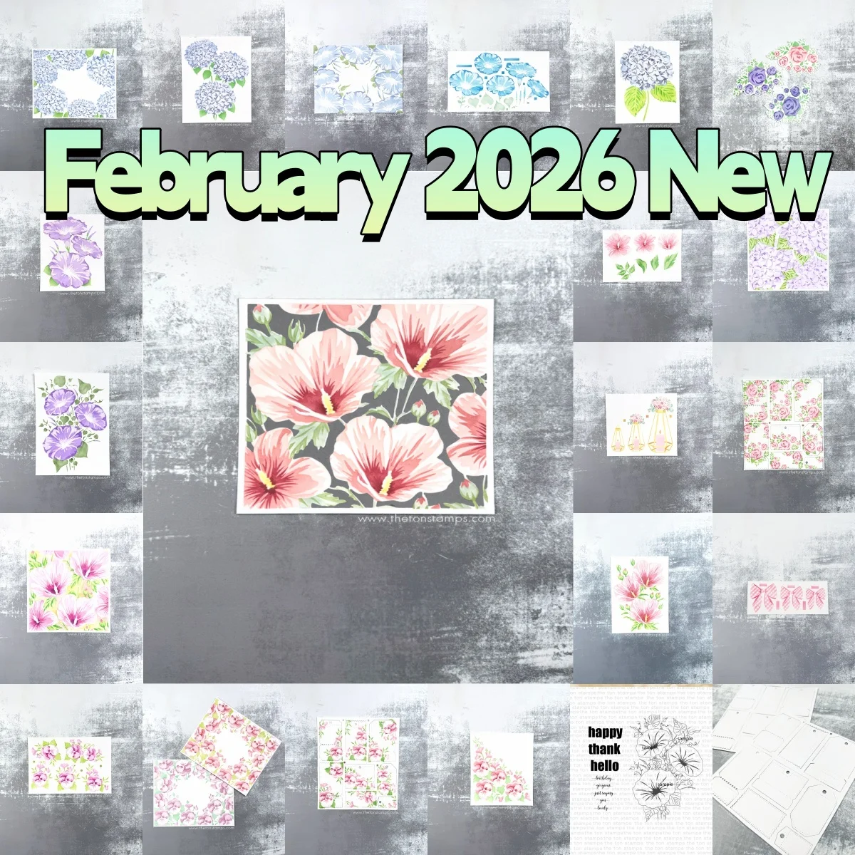Spring 2026 New Rose Bows Pansy Border Garden Hydrangea Metal Cutting Dies Clear Stamps Stencil For DIY Scrapbook Paper February
