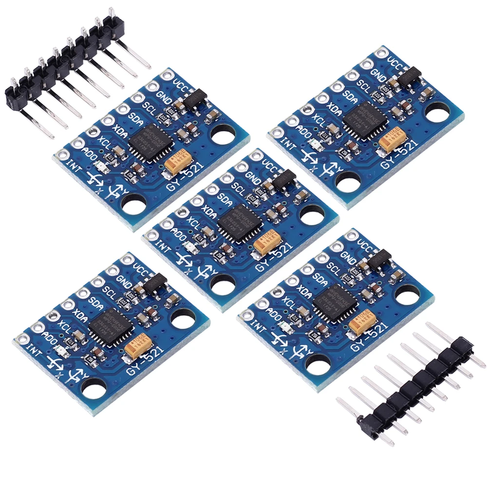 5Pcs MPU-6050 MPU6050 GY-521 Accelerometer Gyro Sensor 6DOF Three-Axis IMU for Arduino Quadcopter Drone RC 3-5V I2C 40P