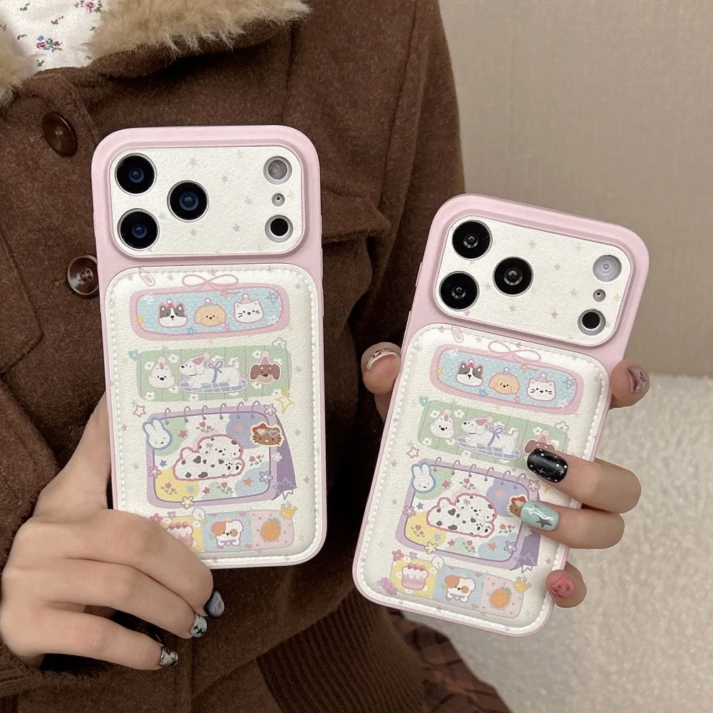 Cute Cartoon Dog Pattern Phone Case for iPhone 14 15 16 17 Pro Max Protective Cover