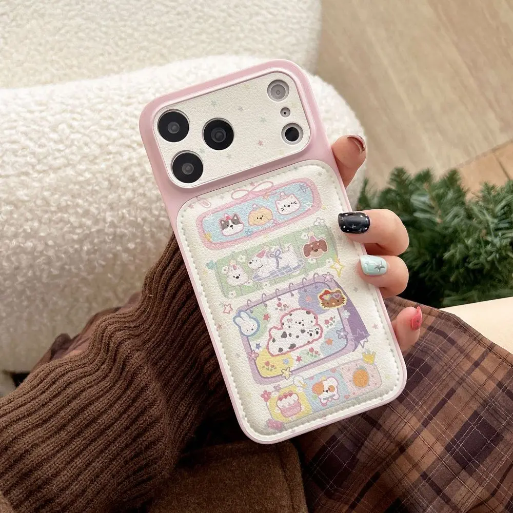 Cute Cartoon Dog Pattern Phone Case for iPhone 14 15 16 17 Pro Max Protective Cover