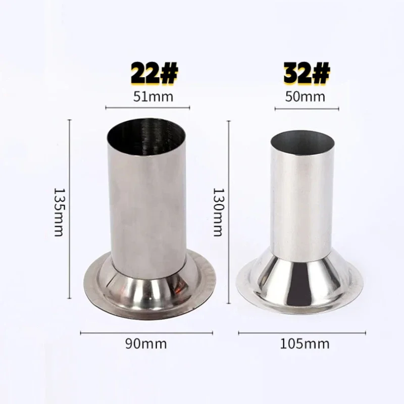 22 # 32 # Meat Grinder Stainless Steel Sausage Tube 50mm/2-Inch Large-Diameter Meat Bag Filling Tube, Food Grinder Accessories