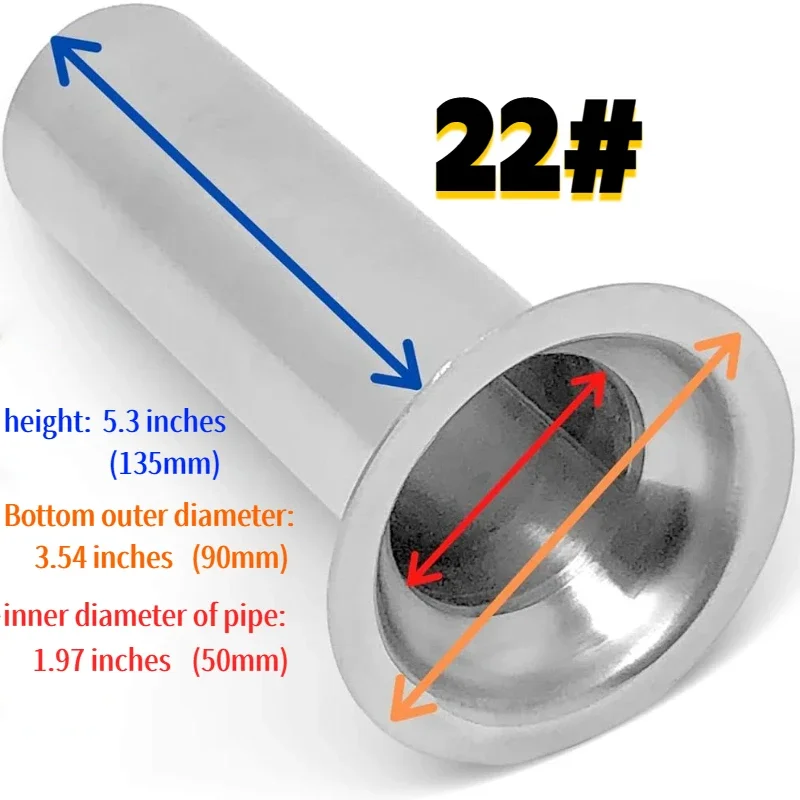 22 # 32 # Meat Grinder Stainless Steel Sausage Tube 50mm/2-Inch Large-Diameter Meat Bag Filling Tube, Food Grinder Accessories