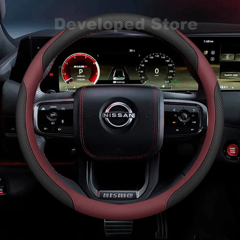 Car Steering Wheel Cover For new Nissan Patrol Y62 Y63 Nismo 2026-2012 Leather Auto Steering Wheel Nissan Patrol Accessories