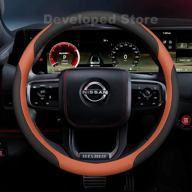 Car Steering Wheel Cover For new Nissan Patrol Y62 Y63 Nismo 2026-2012 Leather Auto Steering Wheel Nissan Patrol Accessories