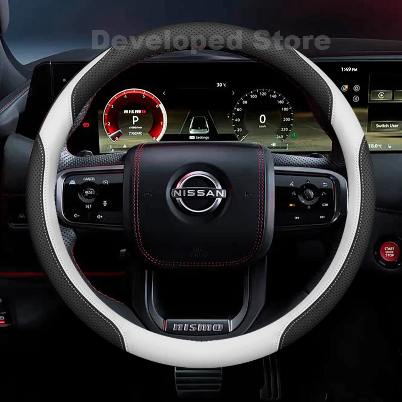 Car Steering Wheel Cover For new Nissan Patrol Y62 Y63 Nismo 2026-2012 Leather Auto Steering Wheel Nissan Patrol Accessories