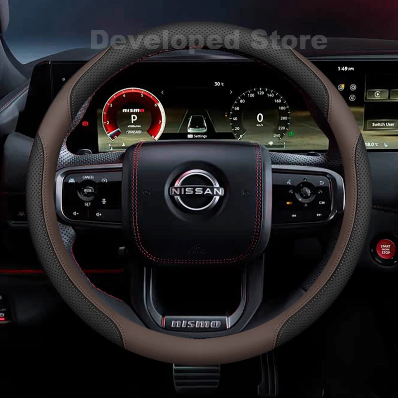 Car Steering Wheel Cover For new Nissan Patrol Y62 Y63 Nismo 2026-2012 Leather Auto Steering Wheel Nissan Patrol Accessories