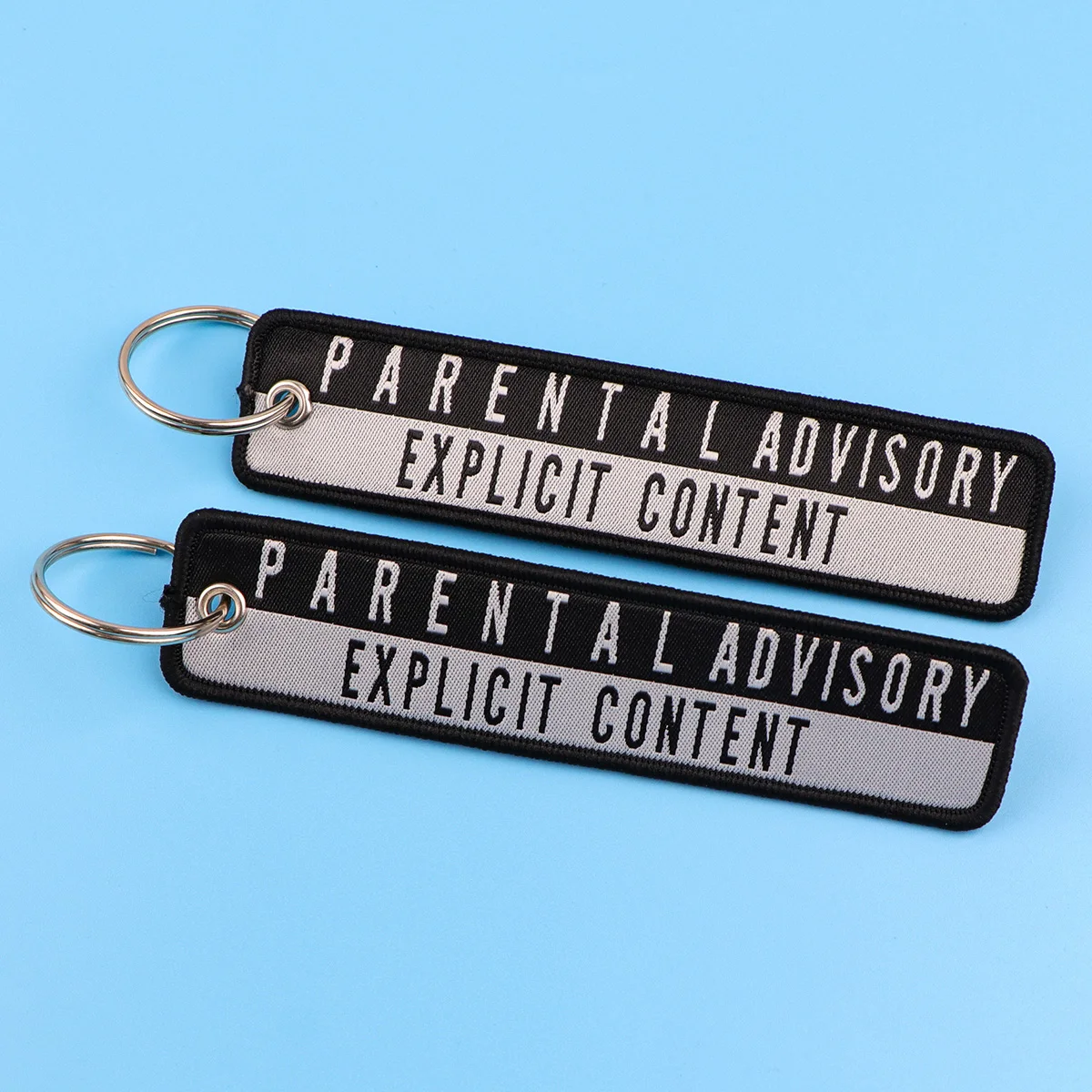 Quote Phrase Words Embroidery Key Fob Balck Keyring For Cars Backpack Chaveiro Keychain Fashion Gifts for Men Women Accessories