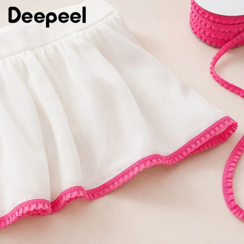 5/10/20M 10mm Pleated Elastic Band Baby Hairband Bow Trim Skirt Ruffle Edging Shoe Belt Stretch Lace Garment Sewing Accessories