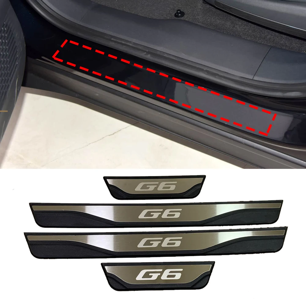 Car Pedal Styling Trim Strip For Xpeng G6 2023 2024 2025 Door Sill Plate Stickers Threshold Protector External Accessories
