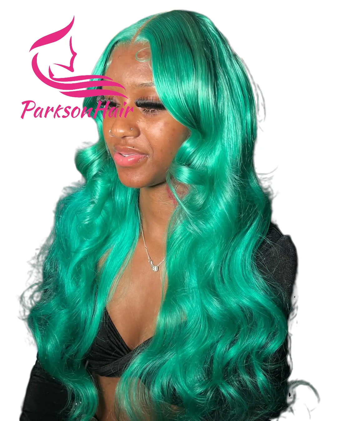Mint Green Body Wave Glueless Human Hair Wig 5x5 Lace Closure Wig Brazilian Raw Blonde Colore Lace Front Wig Ready To Wear & Go