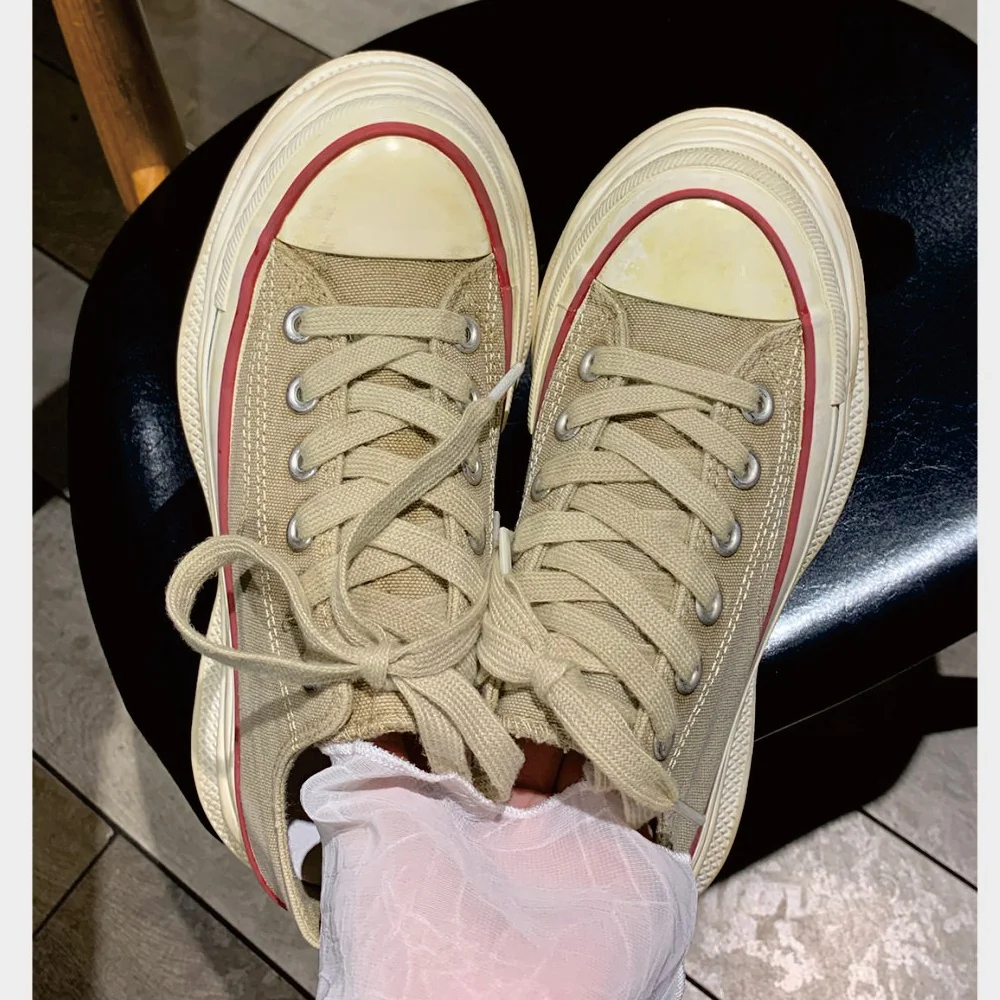 6CM New Women's Crab Green Platform Canvas Sneakers Lace-up Comfortable Shoes Fashion Outdoor Multi-functional Canvas Shoes