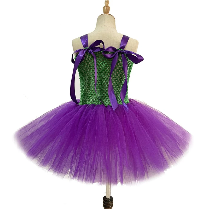 Girls for Superhero Hulk Costume Halloween Carnival Party Outfit Green Cosplay Anime Tutu Dress with Mask Kids Fancy Clothes Set
