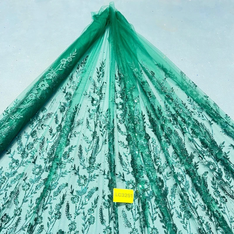 10 Yards Emerald green Patterned Wedding Dress Fabric Mesh Spray Lace 150cm Wedding Party Pink Spray gold Tull fabric
