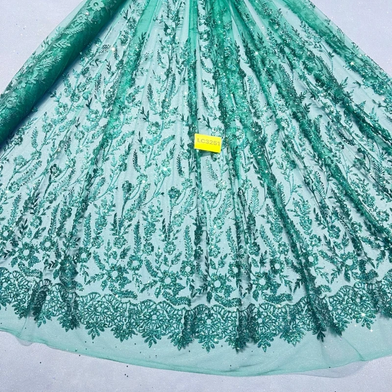 10 Yards Emerald green Patterned Wedding Dress Fabric Mesh Spray Lace 150cm Wedding Party Pink Spray gold Tull fabric
