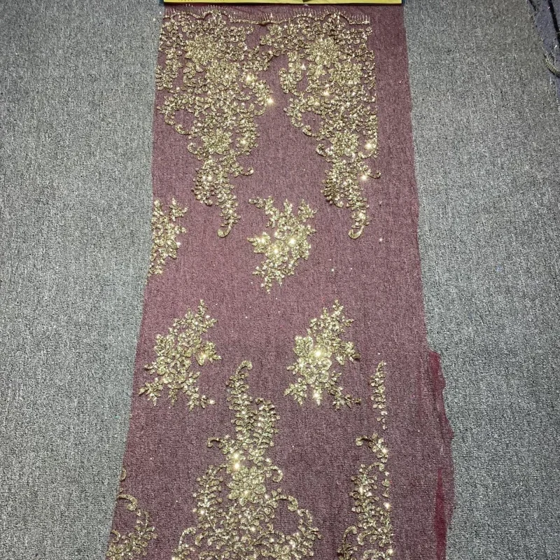 10 Yards Dark Green Fadhion Africa Glitter Fabric Embroidery Net Lace Glued Glitter Sequins Wedding Party Spray gold Tull fabric