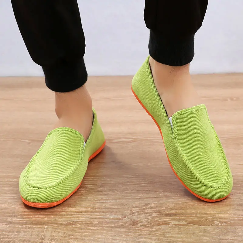 Brand Dad Canvas Green Loafer Shoes for Men Casual Outdoor Trekking Shoes Plus Size Adult Male's Sneaker Multi-colors