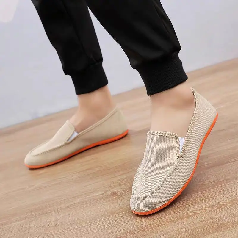 Brand Dad Canvas Green Loafer Shoes for Men Casual Outdoor Trekking Shoes Plus Size Adult Male's Sneaker Multi-colors