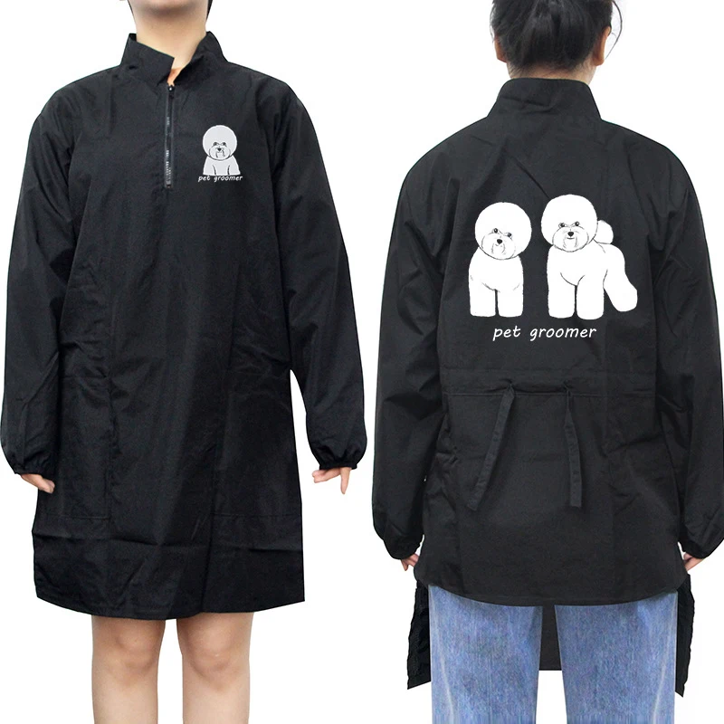 Pet Grooming Clothing Waterproof Work Clothes For Pet Stores Short Sleeve Tops Anti Hair And Anti-static Pet Groomer Uniform