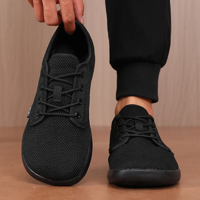 Summer Breathable Women's Flat Shoes Lightweight Mesh Comfortable Walking Shoes Men's Wide Foot Soft Sole Casual Wear Bare Foot