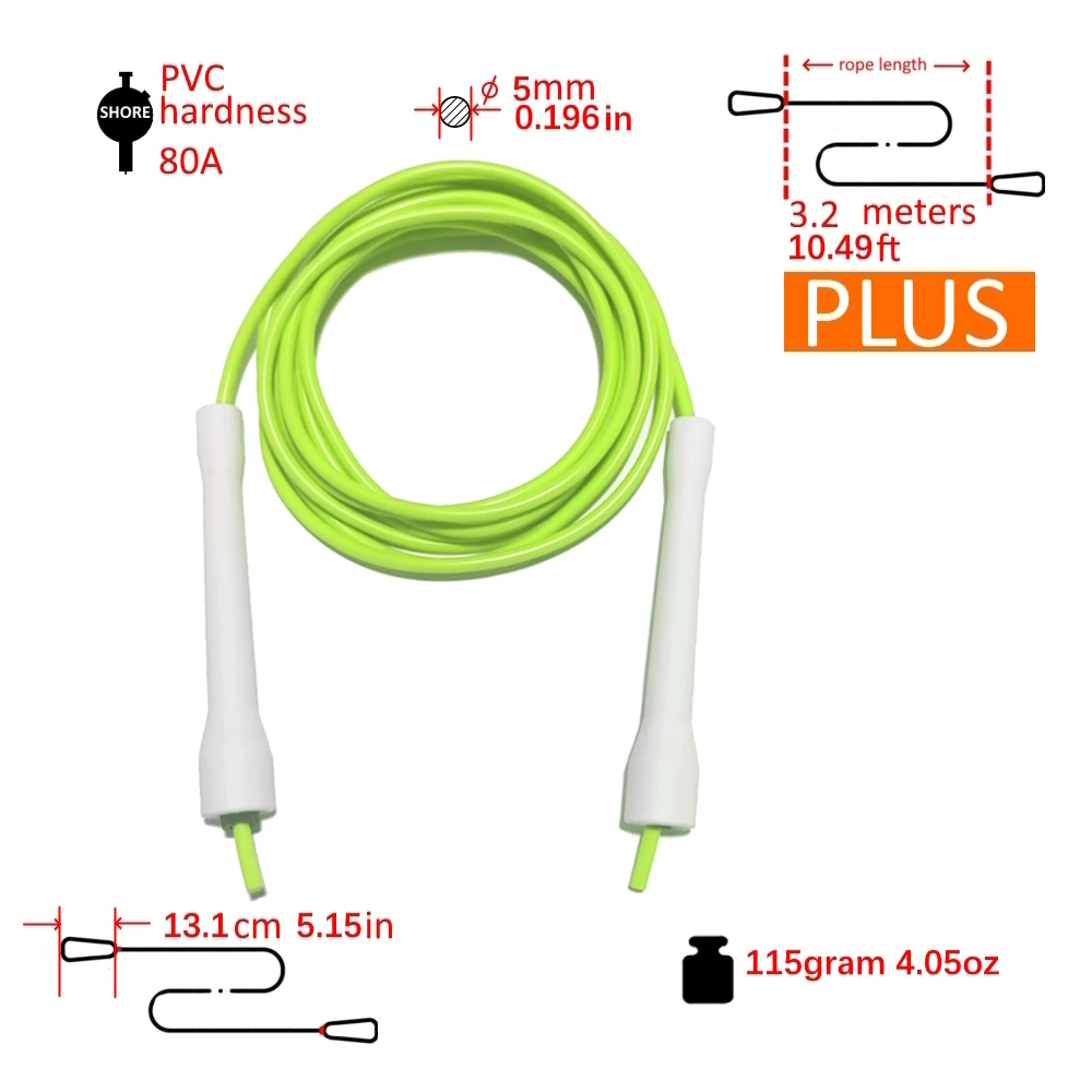 JR006 CC HANDLE  3.2m (rope between handles) x 5mm 5.3mm 6mm  pvc 11ft skip jump rope