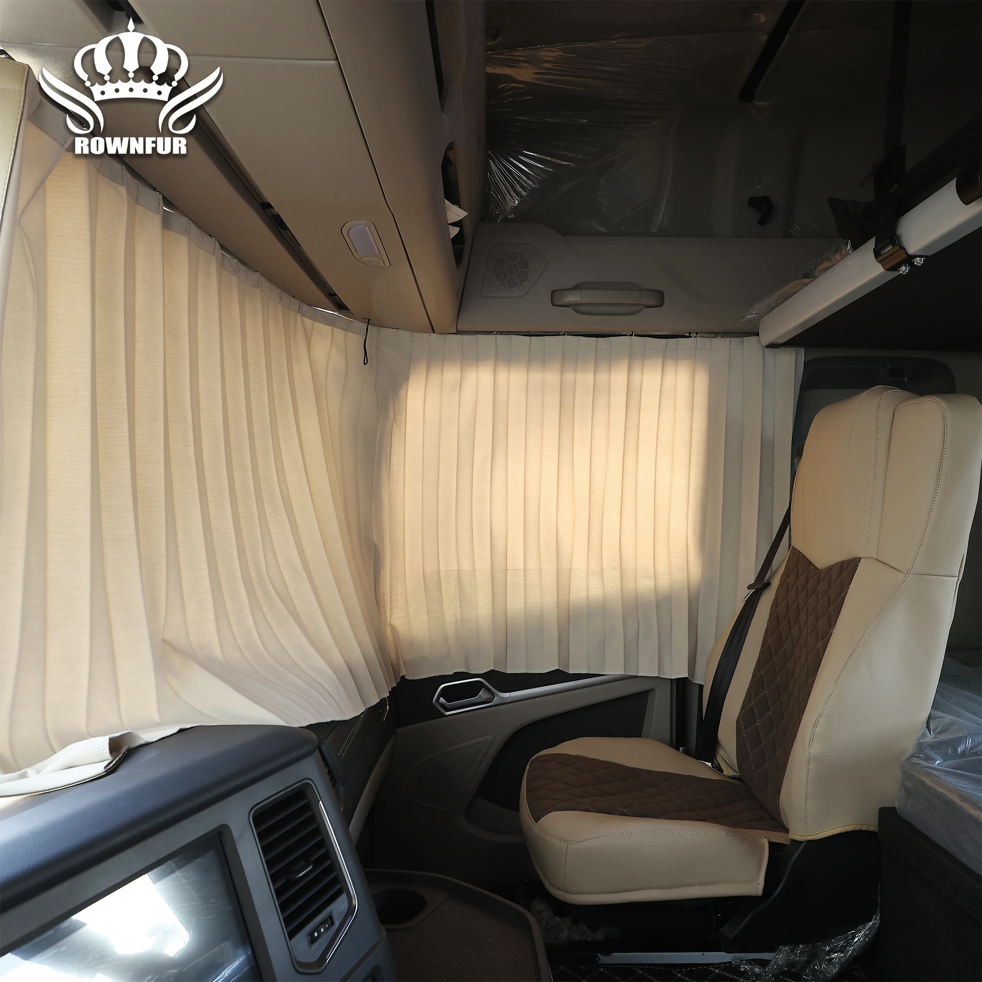 Luxury Premium Quality Truck Curtains  with Tieback 240CM X 90CM Truck Window Pelmet for VOLVO DAF Sitrak Howo SCANIA MAN