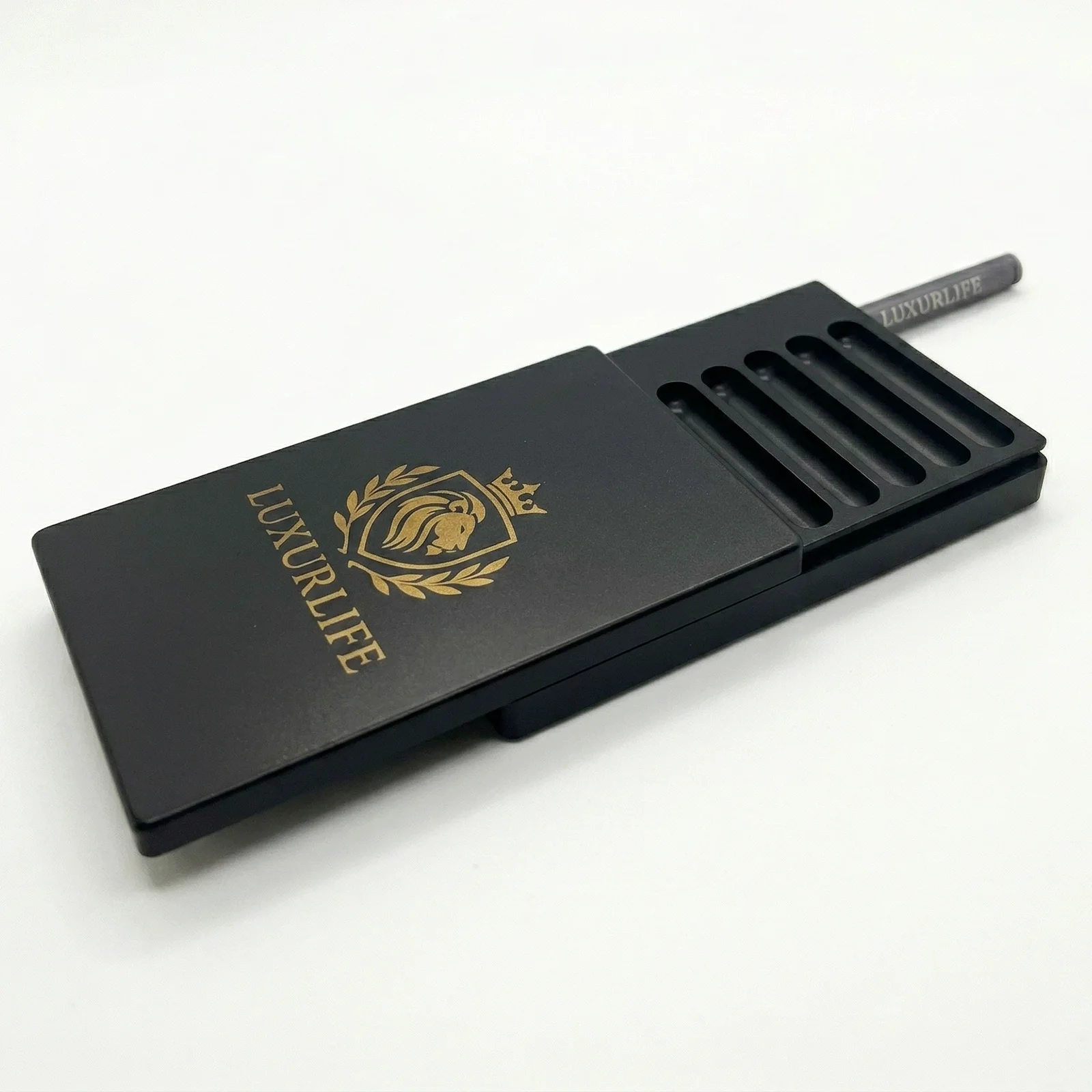 2-Pack Snuff Box – 9-Compartment with Metal Tube, Crown Emblem, Snuff Kit