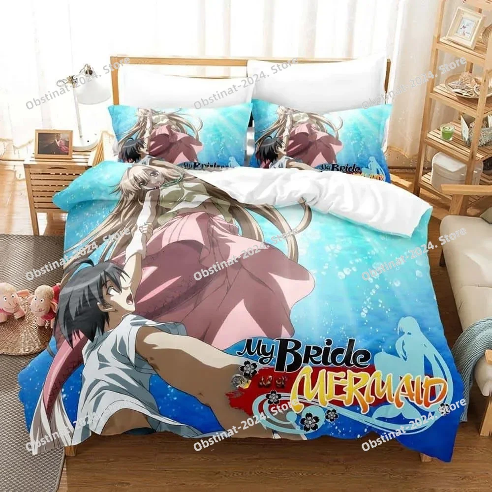 Fashion 3d Print Anime My Bride is a Mermaid Bedding Set Single Twin Full Queen King Size Bed Set Adult Bedroom Duvet cover Sets