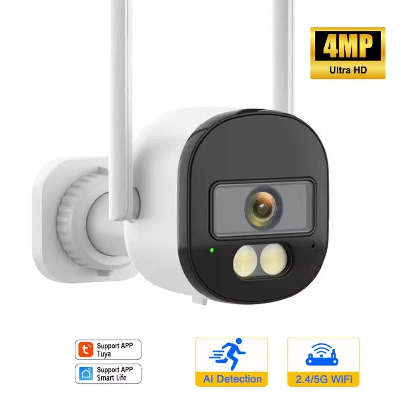 4MP Tuya Bullet Camera smart Home 2.4G/5G WiFi Surveillance Camera Outdoor Mini Tuya CCTV Video Surveillance Camera Smart life