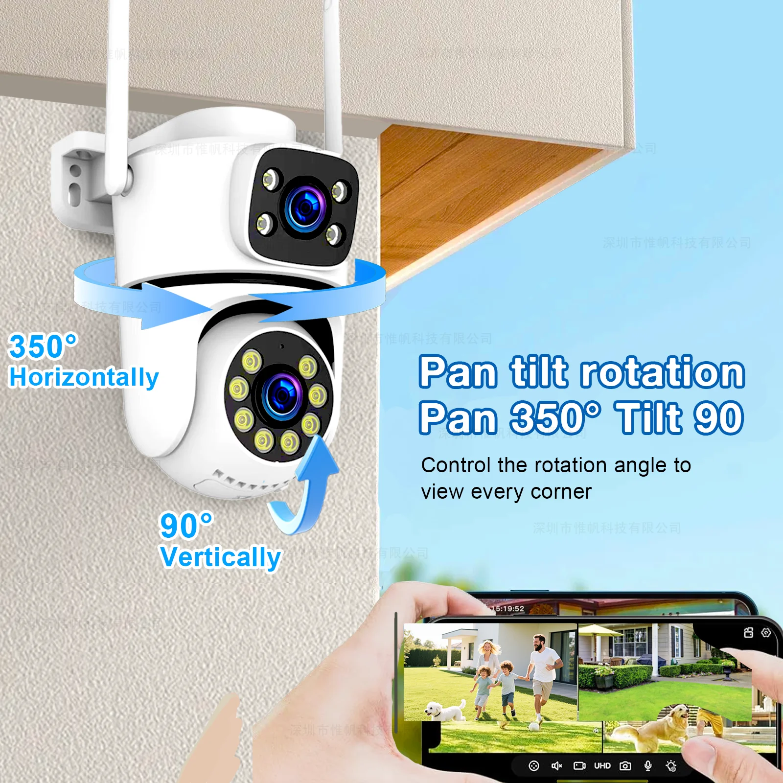 Tuya 5K WiFi Surveillance Camera 5G Wifi Outdoor Dual Lens PTZ IP Cameras Auto Tracking ONVIF Security CCTV Camera Support Alexa