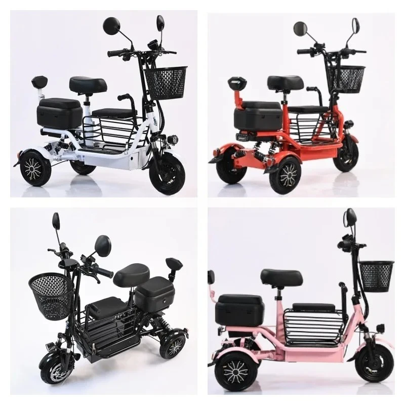 y9.4- electric tricycle household small elderly transportation pick-up and drop-off children folding small tricycle