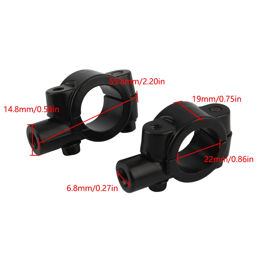 22mm Handlebar Motorcycle Motorbike Mirror Mount Clamp Rear View Mirror Holder Adapter Clamp Base 10mm 8mm Thread For KTM Yamaha
