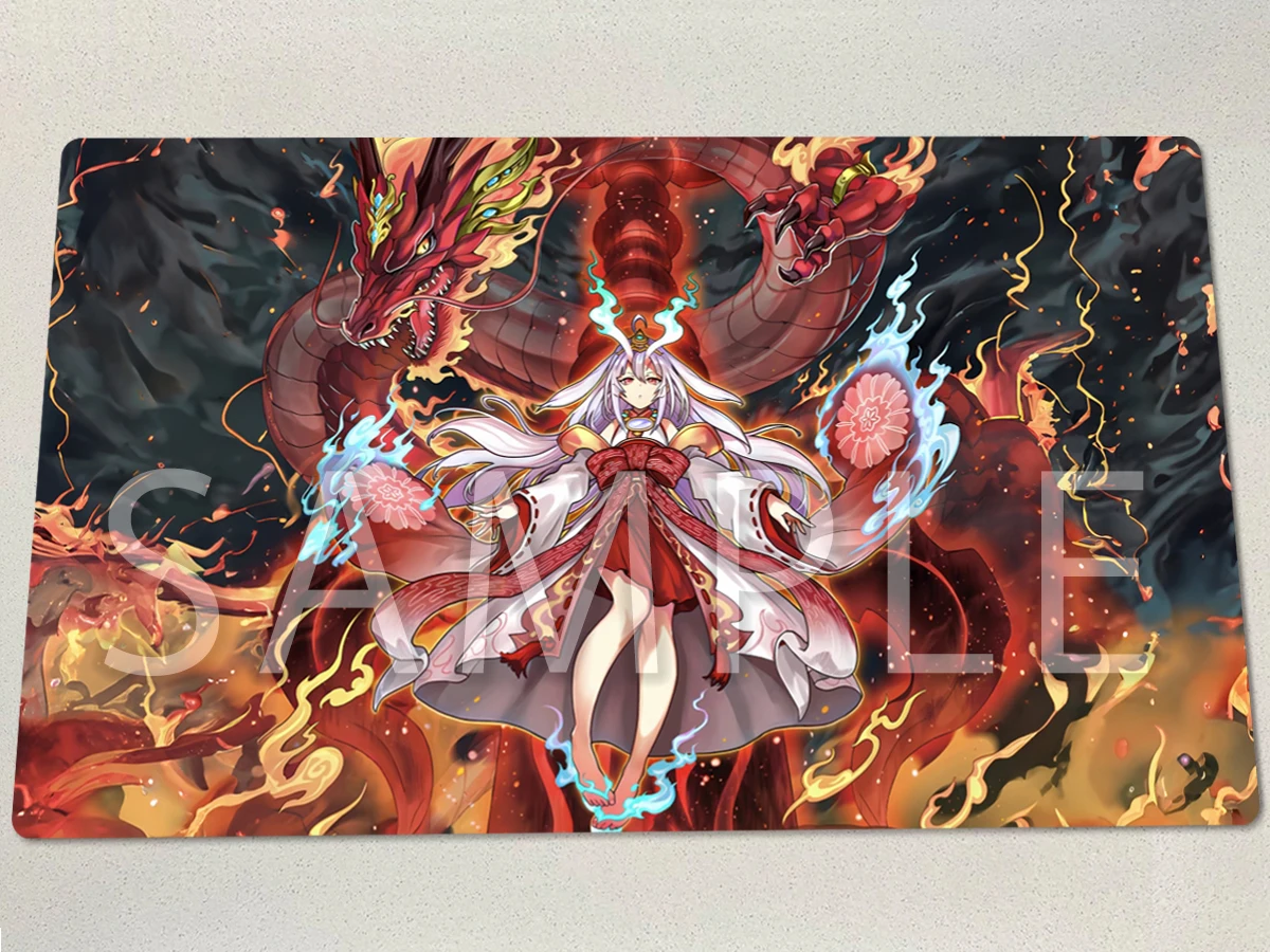 YuGiOh  Kurikara Divincarnate Playmat TCG CCG Mat Board Game Pad Trading Card Game Mat Rubber Gaming Mouse Pad Free Bag 60x35cm