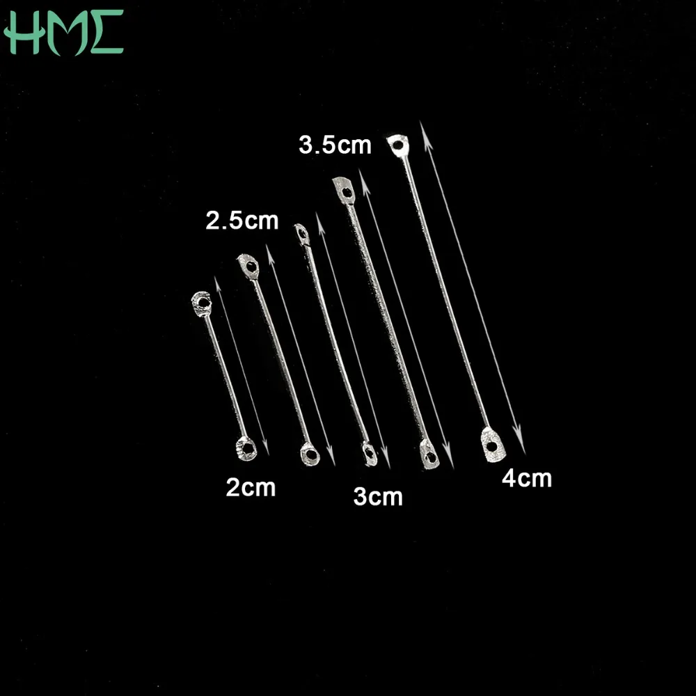 50pcs Gold Rhodium Metal Double Cylinder Connecting Rod For Ear Stud Clip Hook Earring Handmade Jewelry Making Accessories