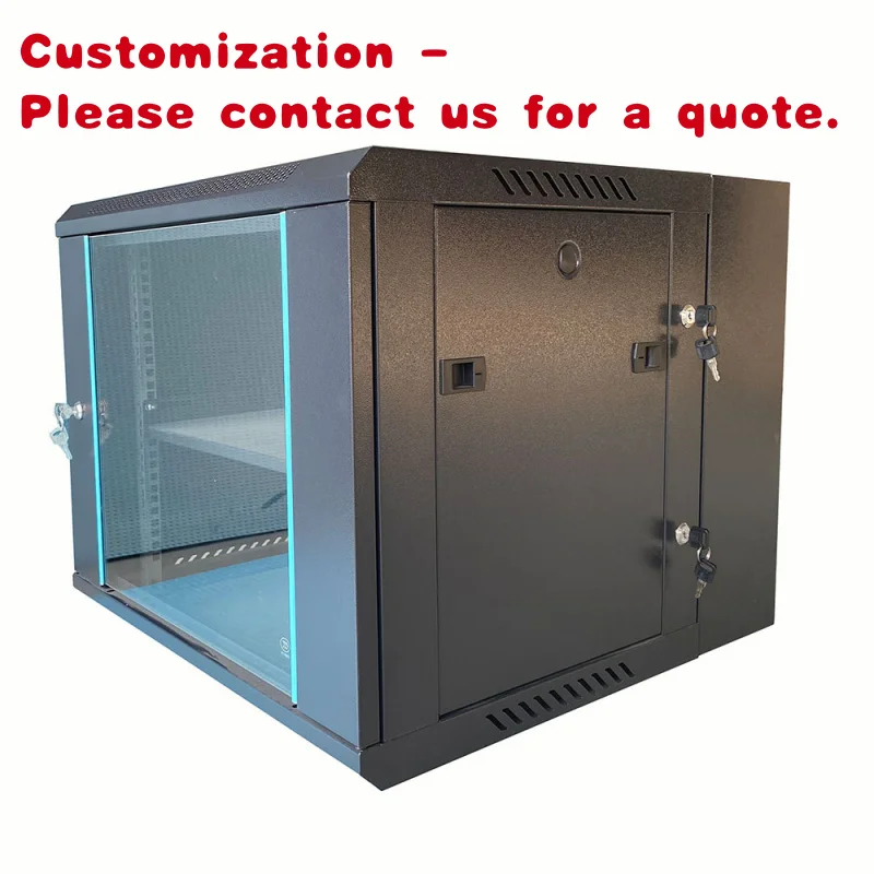 custom.Customizable 19-Inch Steel Cooling Function ODM OEM Wall Mount CCTV Data Center Telecom Swing Frame Glass Server