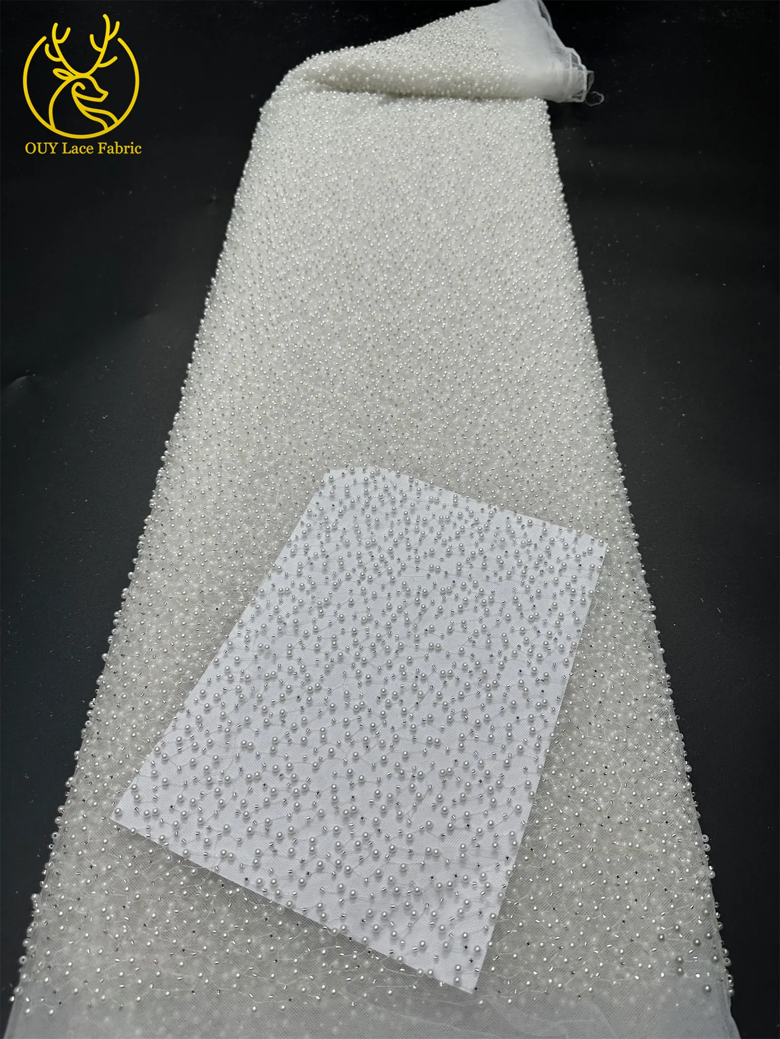 African Beaded Lace Fabric 2026 Wholesale Green Nigerian Tulle Mesh Lace Fabric For Women Wedding Party Dress Sewing 5 Yards