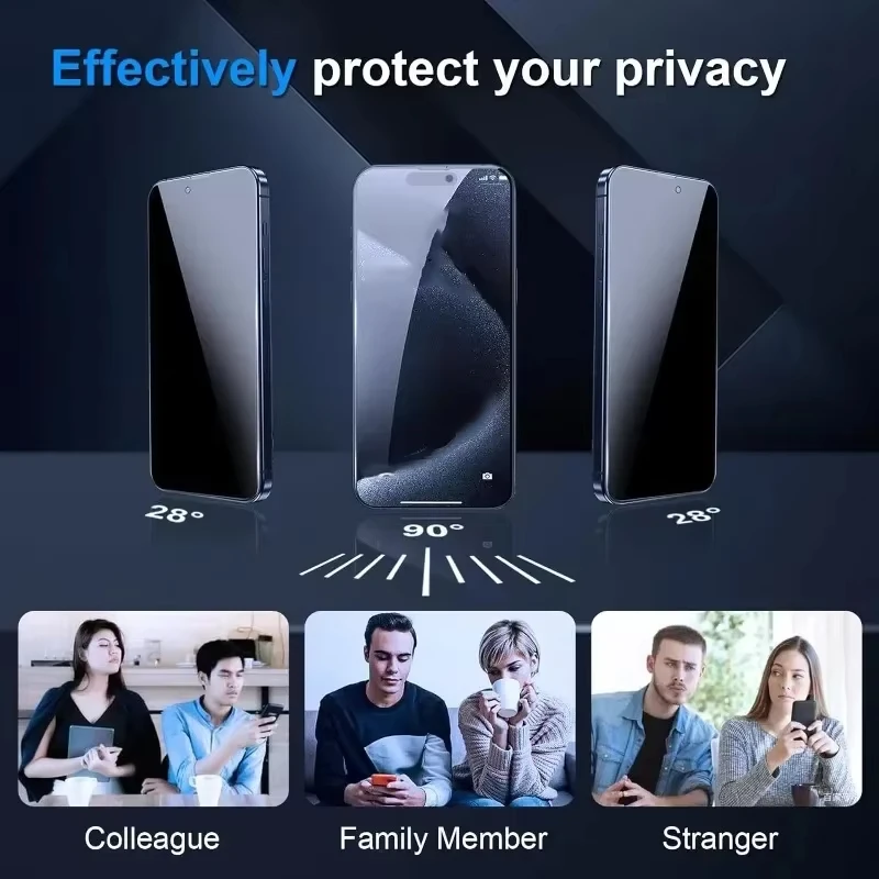 1-3pcs Anti-Spy Glass For iPhone 18 17 16 15 14 13 Pro Max 12 Mini 11 Privacy Screen Protectors & Camera Protection Lens Glass  