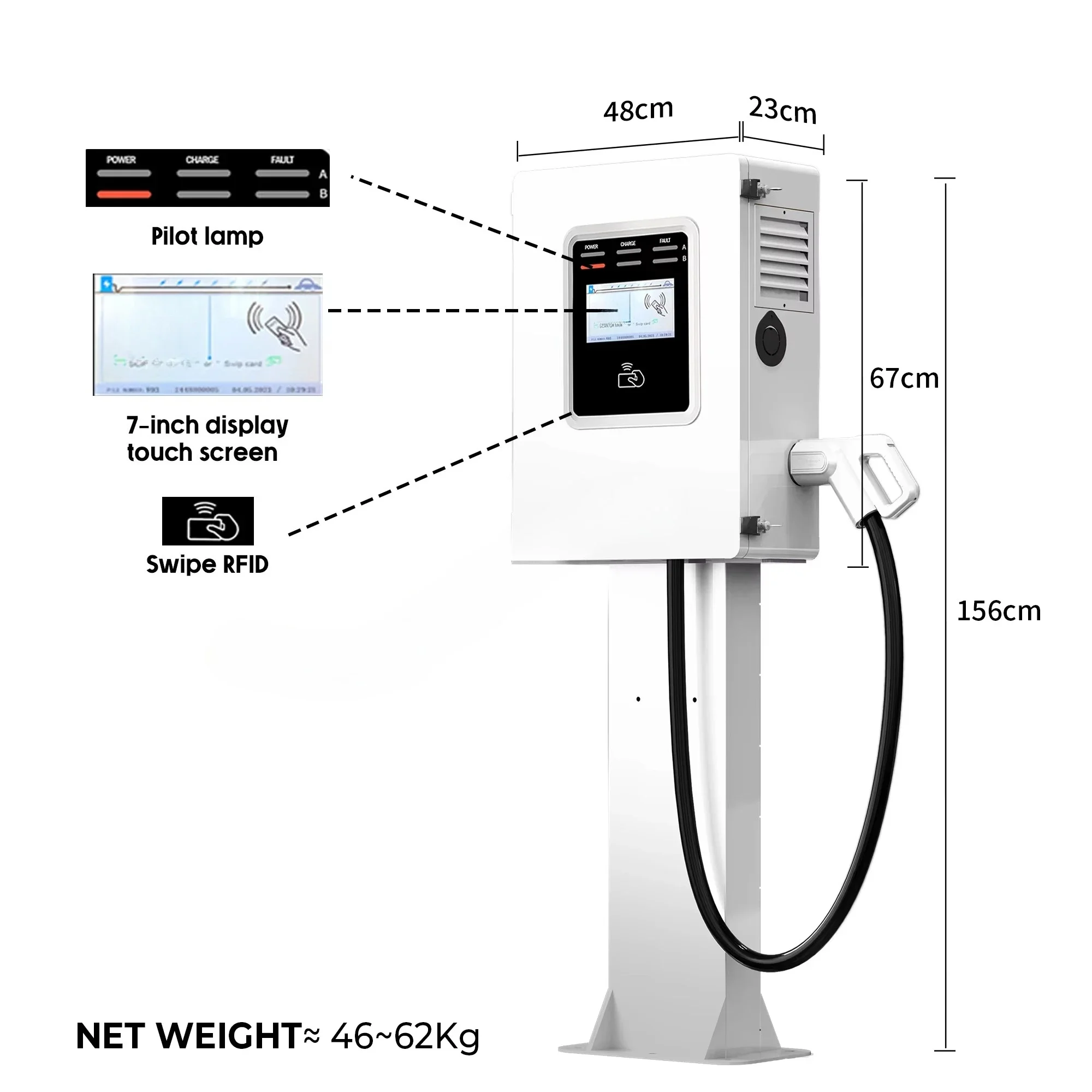 2026 Wallbox Ccs2 30kw Commercial Level 3 Dc Ev Charger Station Ccs Fast Charging Station Pile Dual Charging
