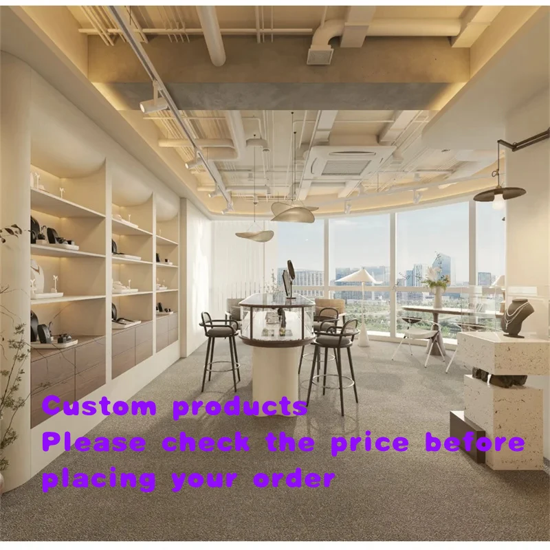 custom.Luxury Modern Jewelry Interior Design, Custom Jewelry Display Cabinet with LED Lighting Retail Shop