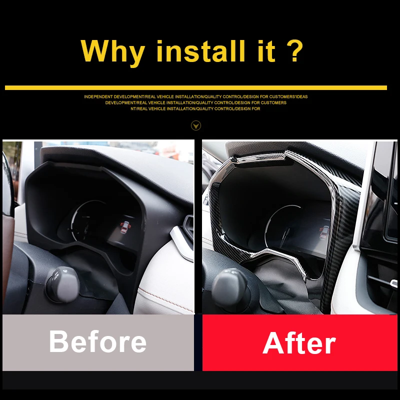 For Toyota RAV4 2019 2020 2021 2022 RAV 4 XA50 XA 50 ABS Car Instrument Display Decoration Frame Cover Trim Interior Accessories