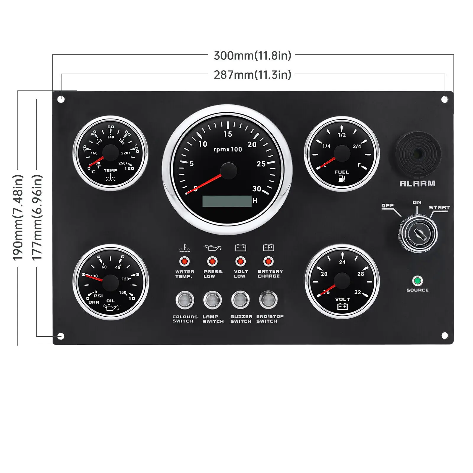 Marine Gauge Center Console Instrument Boat Gauge Panel