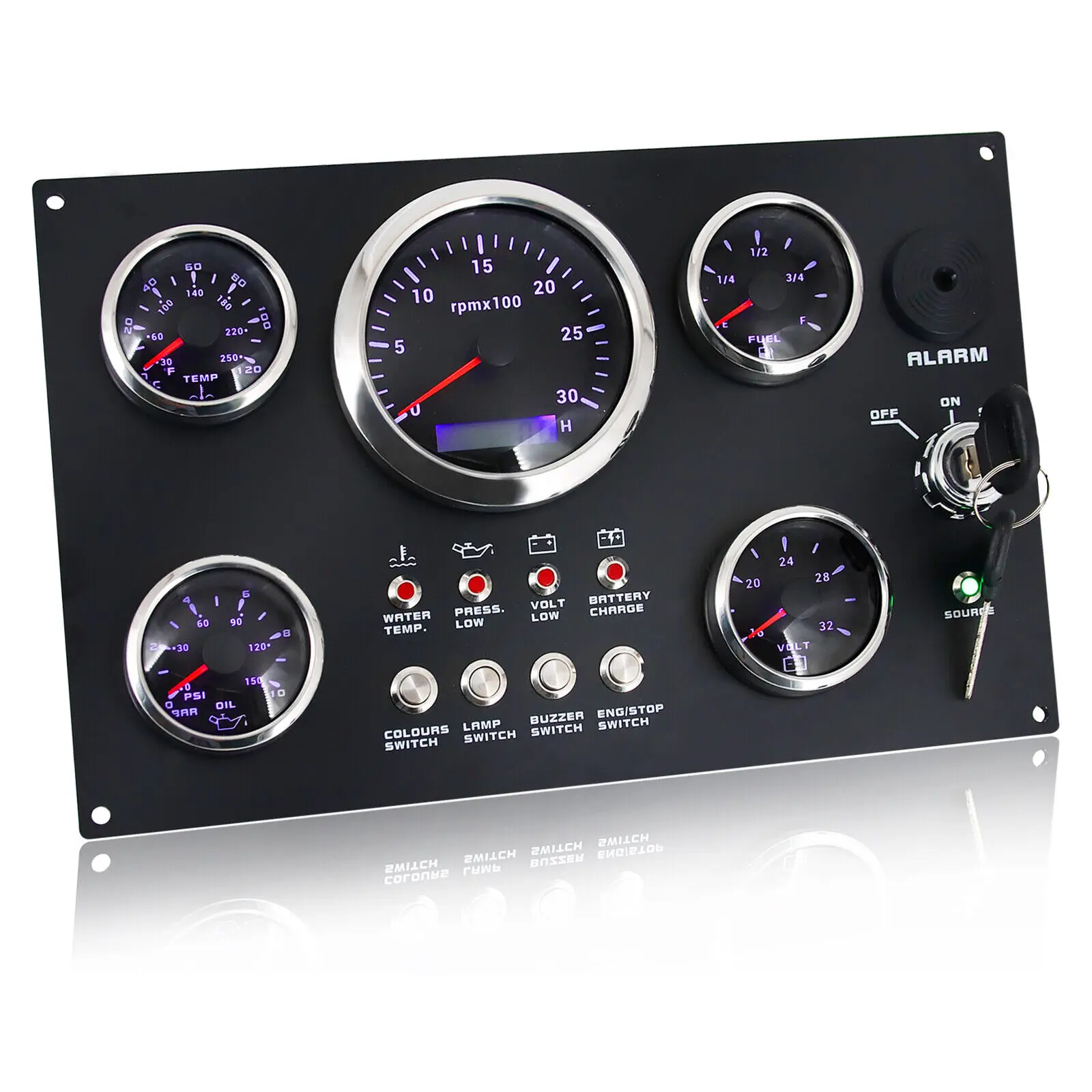 Marine Gauge Center Console Instrument Boat Gauge Panel